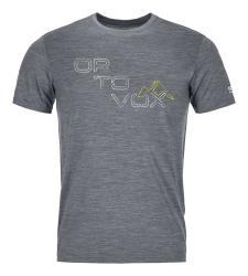 Triko Ortovox 185 Merino Tangram Logo T-shirt Men's Grey Blend