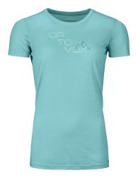 Triko Ortovox 185 Merino Tangram Logo T-shirt Women's Ice Waterfall