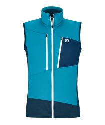 Vesta Ortovox Fleece Grid Vest Men's Mountain Blue