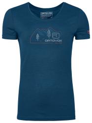 Triko Ortovox 140 Cool Vintage Badge Ts Women's Petrol Blue