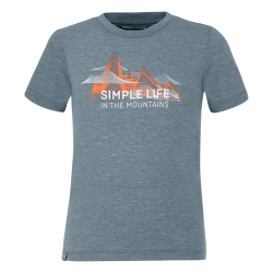 triko SALEWA SIMPLE LIFE DRY K S/S TEE JAVA BLUE MELANGE