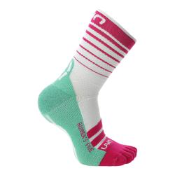 pprstov ponoky UYN RUNNER'S FIVE SOCKS WOMAN WHITE/FUCHSIA/GREEN